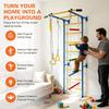Giochi da Arrampicata 5 in 1 per Bambini Piccoli, Palestrina Indoor per Esercizio, Set Parete Scala in Acciaio con Sbarra per Trazioni, Corda, Anelli da Ginnastica, Regalo per Bambini e Bambine