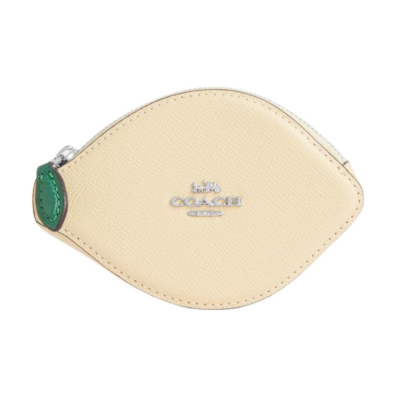 Coach 13 Brand Letter Logo Lemon Shape Leather Wallet Women Wallet Yellow CAN30-SVZ3 Yellow