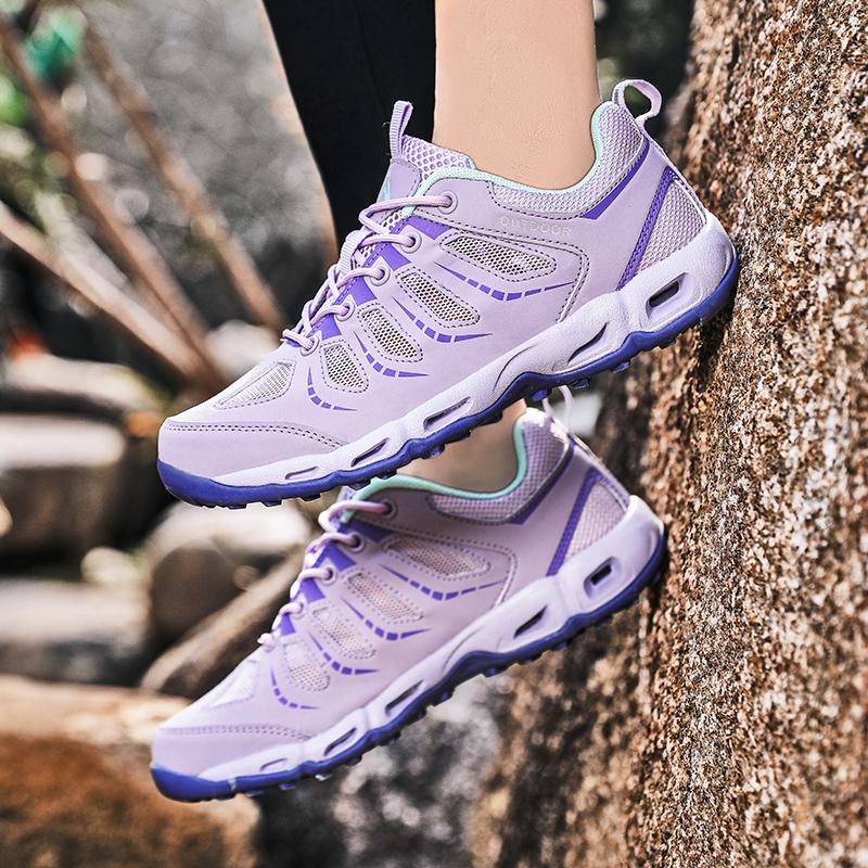 New Unisex Sports Shoes Breathable Mesh Upper Drainage Porous Sole Walking Shoes Outdoor Off-Road Hiking Casual Shoes