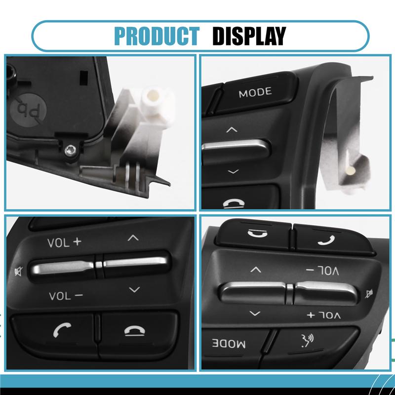 Cruise Control Radio Steering Wheel Switch Button Set For Hyundai I10 I30 Veloster Kona Left 96710-J9030 NONE