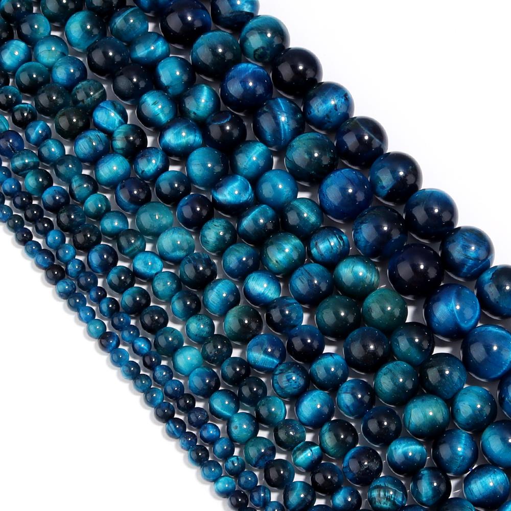 1 Strand Natural Tiger Eye Stone Beads Multicolor Round Loose Spacer Beads 4-12mm for Jewelry Making DIY Bracelet Accessories