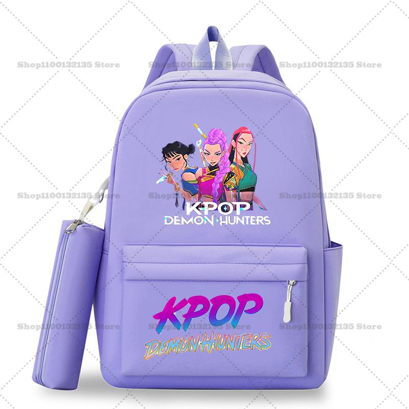 Kpop Demon Hunters Schoolbag Backpack for Student Teenager Rucksack Girl Casual Kawaii School Bag Travel Knapsack Mochila Present