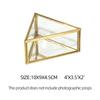 2021 Metal Small  Glass Silver Trilateral Jewelry Boxes Transparent Trinket Organizer With Golden Edge and Lid