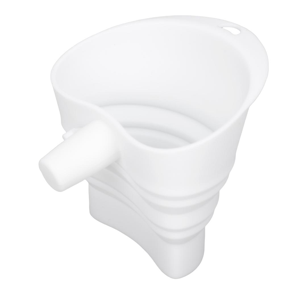 Flour Funnel Foldable Wide Mouth No Spill Silicone Stand Mixer Funnel for Dry Wet Ingredients White