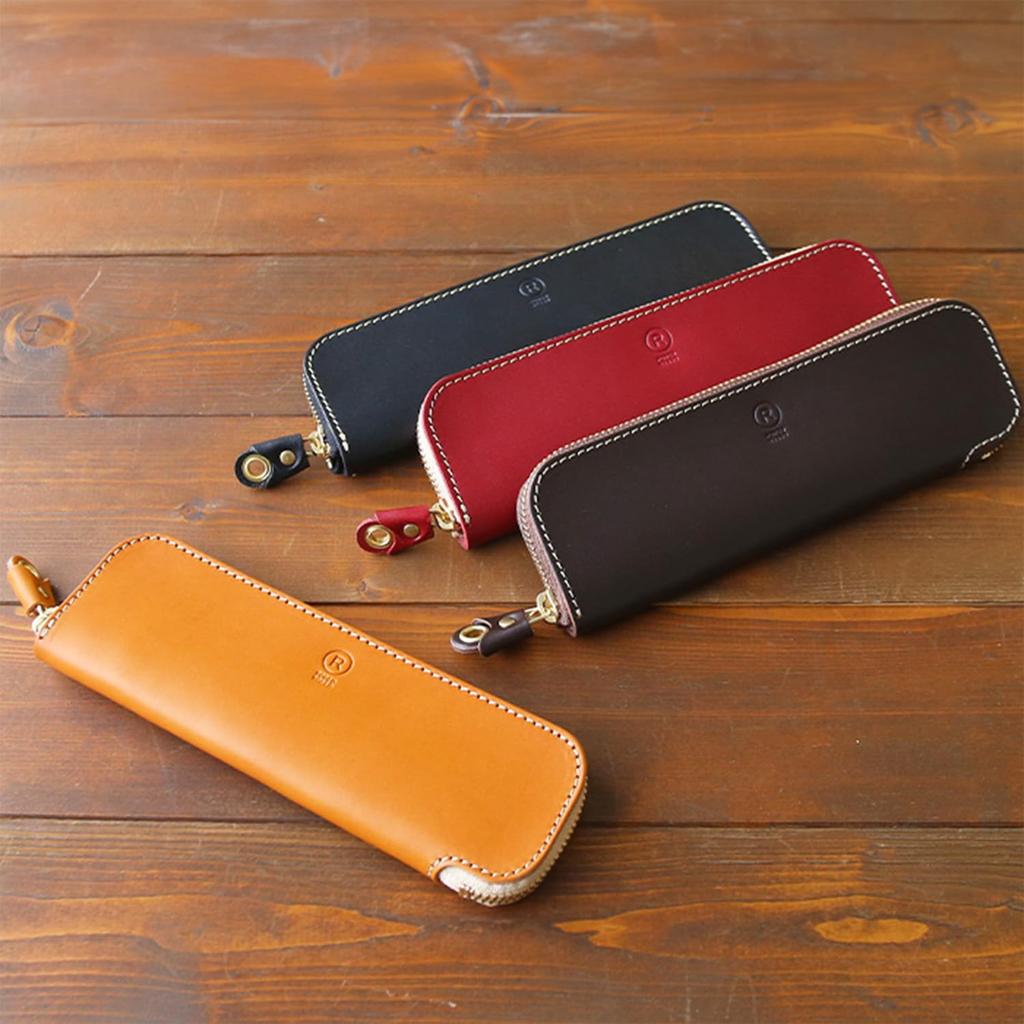 Pen leather Porco Tochigi genuine black case, brand, Rosso, tray, leather, leather, simple, men's, women's, [sokunou]