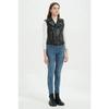 Herbst Streetwear Damen Weiche Weste Übergröße Lammfell Reversmantel Moto Biker Weste Jacke