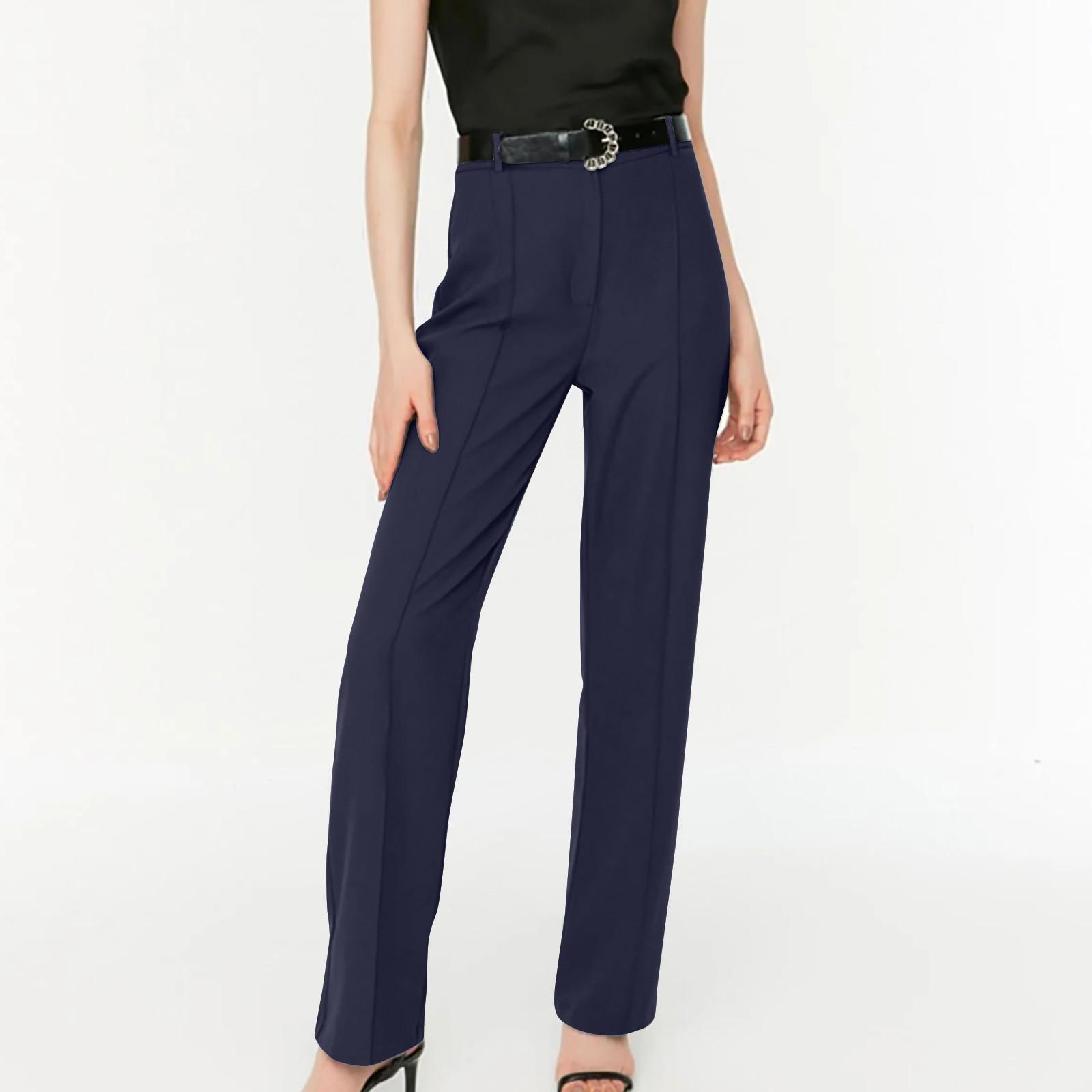 

Широкие брюки для женщин, брюки для йоги, спортивные штаны с высокой талией и карманами, эластичные брюки, удобные спортивные спортивные штаны для тренировок XL тёмно-синий