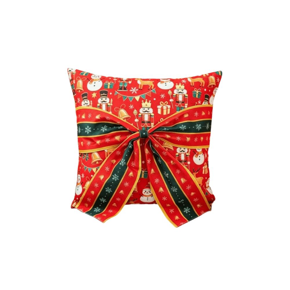 Bow Design Christmas Pillow Cover Snowflake Xmas Tree Pillowslip Sofa Pillow Cover  Holiday Cushion
