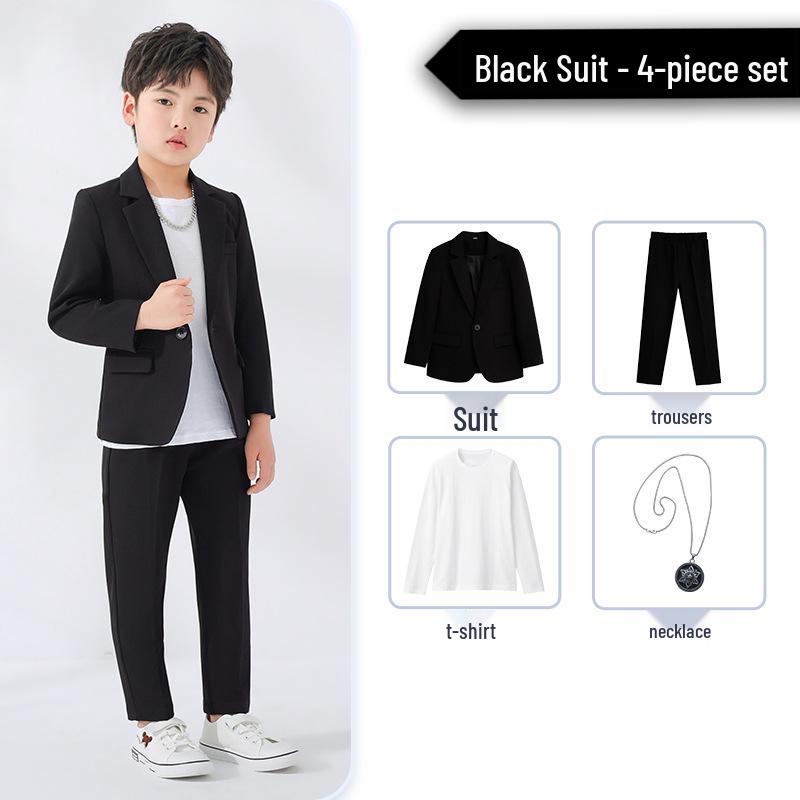 Stylish Boys' Spring/Autumn Suit - Trendy Korean-Style Casual Outfit for Kids