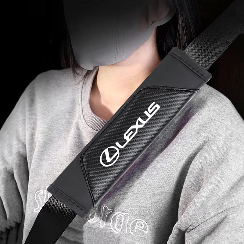 2Pcs Car Seat Belt Covers Shoulder Protection Pad Accessories For Lexus F SPORT ES RX NX LS UX LM LX GX LC RZ IS CT GS RC HS SC