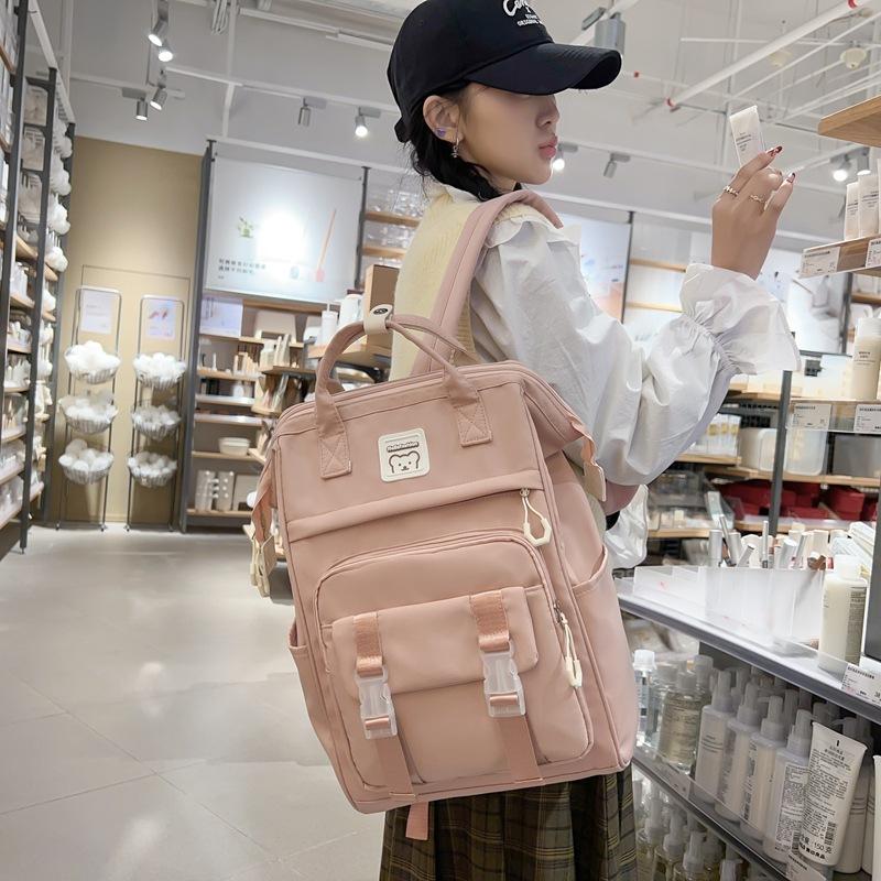 Mochila Escolar para Estudiante de Estilo Coreano para Mujer Bolsos de Mano Versátiles Japoneses Mochila de Viaje de Gran Capacidad