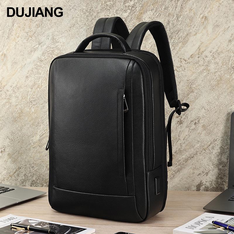 

Men s Luxury Cowhide Business Laptop Backpack, 15.6 , for Work and Travel