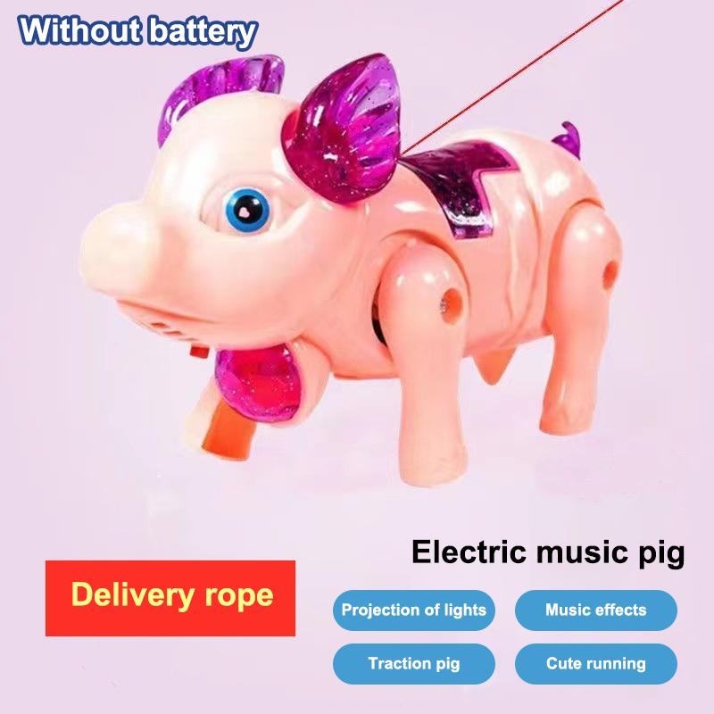 New Pink Color Electric Walking Pig Toy With Light Musical Kids Funny Electronics Toy Children Birthday Gift Toys