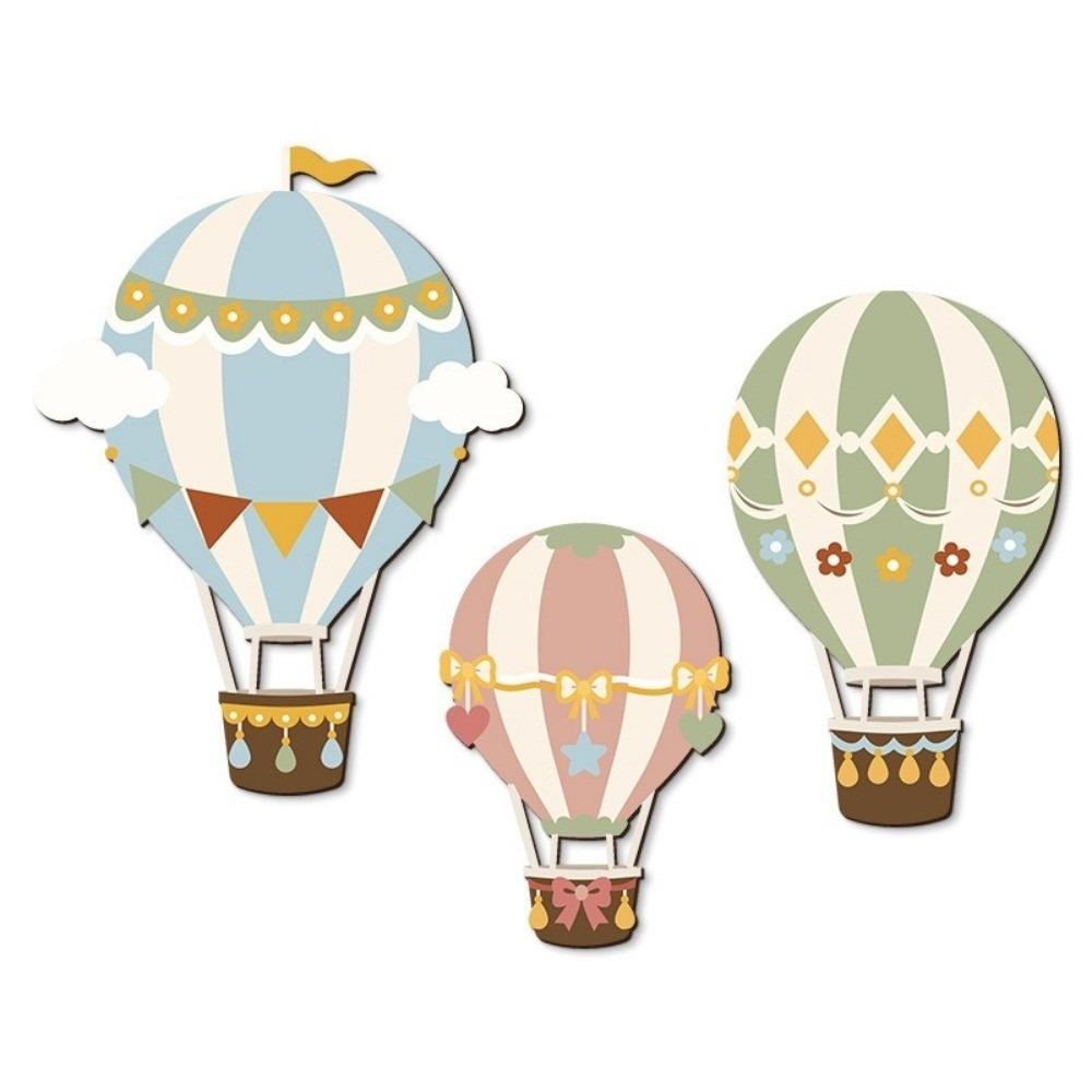 3PCS 3D Hot Air Balloon Decorative Panels Wooden Hot Air Balloons Decoration Restaurant