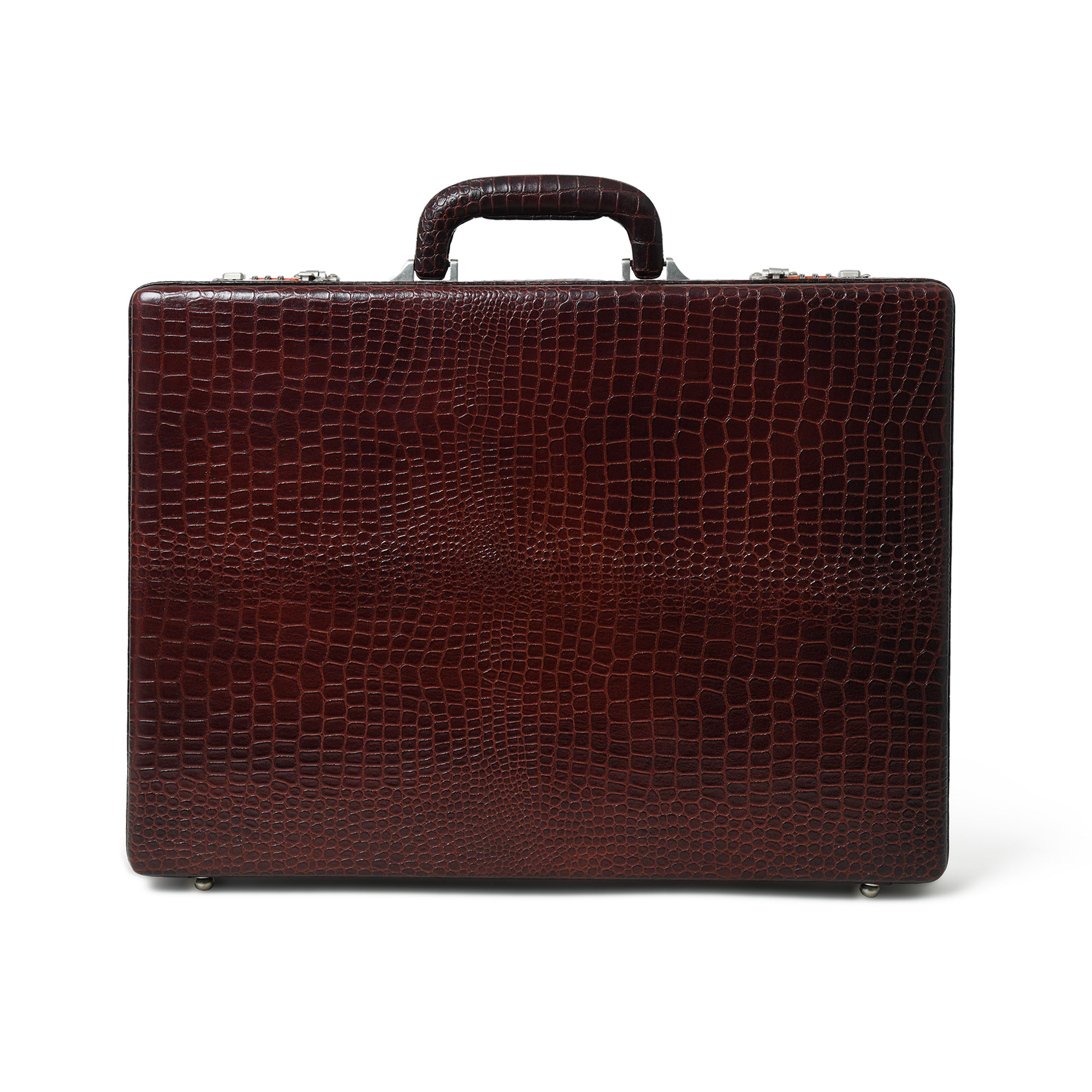 MaheTri Executive Croco Leather Briefcase/Suitcase- Brown For Men & Women 18-Inch коричневый