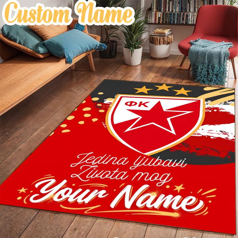 Custom Name Star Belgrade Rug Office Rug, Indoor Rug, Chair Rug, Living Rooms, Doormat Game Rug Home Decor Birthday Christmas Gifts