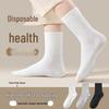 All-Season Mid-Calf Disposable Socks - One Size, Sweat-Absorbing and Travel-Friendly