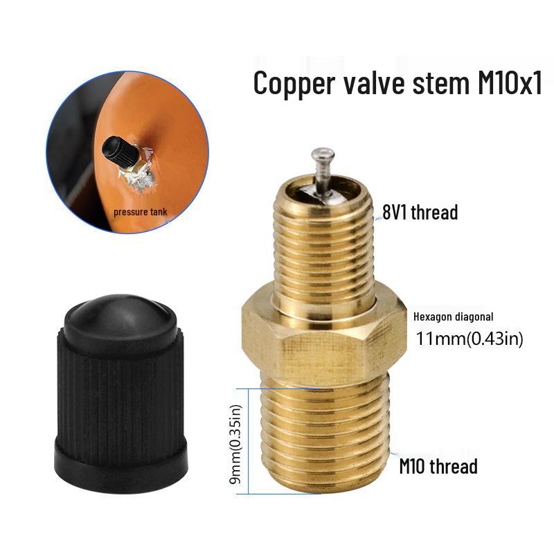 Pressure Tank Valve: Threaded Air Stem with Built-in American Core for Filling and Storage