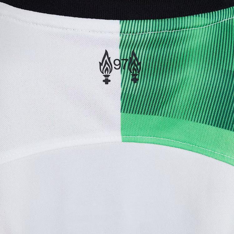 Nike Liverpool 23/25 Season Away Fan Version Logo Embroidered Mosaic Color Block Short Sleeve Football Jersey Kids Tops White DX2764-101