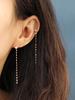 Minimalpiercing 14K Shine Long Chain Cubic Piercing Earrings