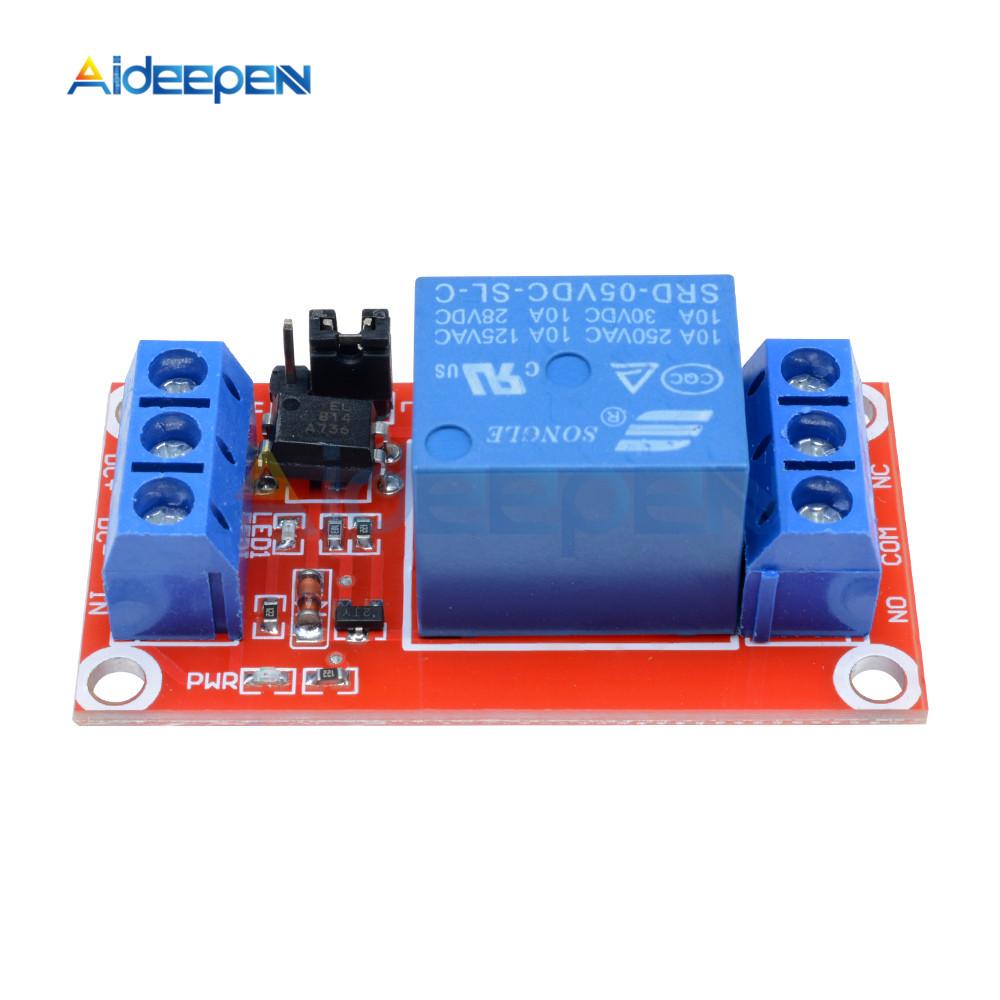 one 1 channel relay module DC 5V 9V 12V 24V high and low level trigger relay control with optocoupler red