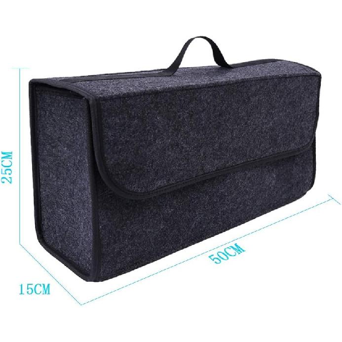 Car Storage Bag, Car Soft Storage Box Trunk Bag Travel Storage Organizer Holder Car Accessories Deep Grey
