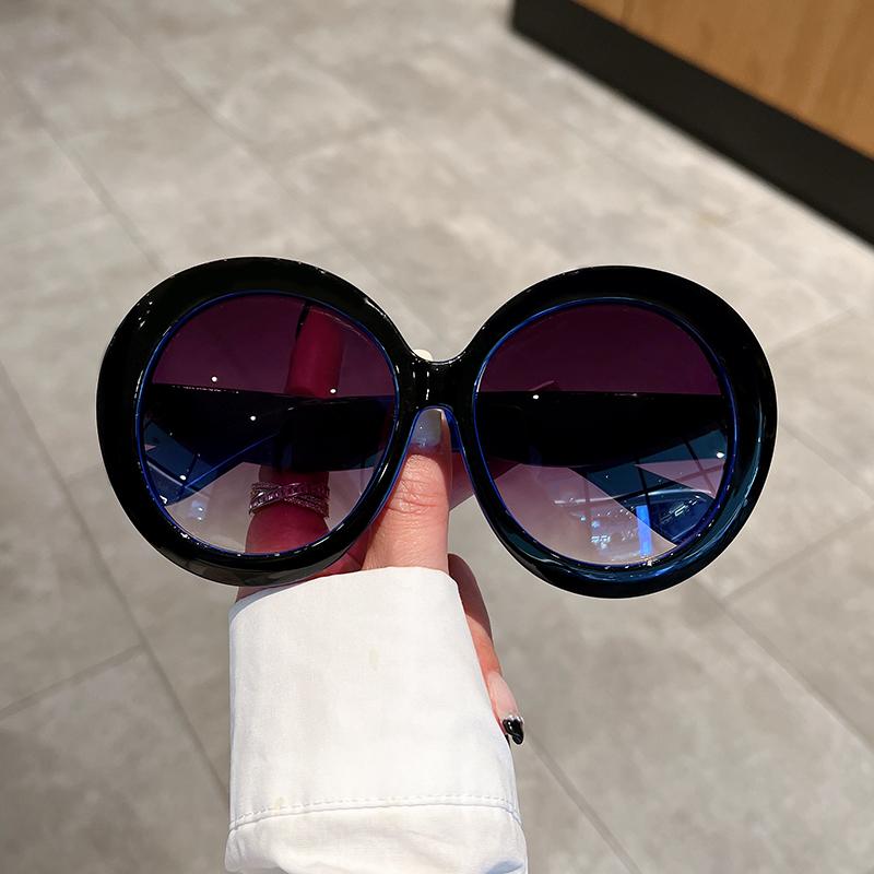 Oversized Round Sunglasses Women Trendy Vintage Gradient Goggle Sun Glasses Fashion Luxury Brand Design Shades Eyewear