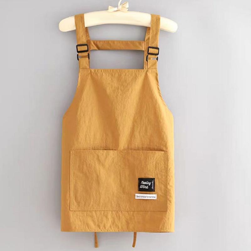 Household Canvas Apron Oil-Proof Can Wipe Hands Kitchen Cookingmen Women Adult With Tool Pockets Fashion Coffee Over Apron