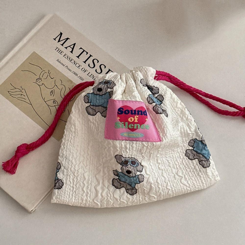 Hand-Held Drawstring Storage Bag Drawstring Cartoon Makeup Bag  Makeups Accessories