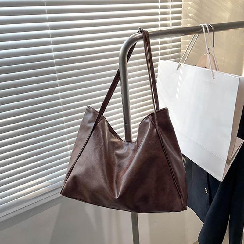 

Модная сумка Повседневная сумка через плечо Зимняя новая сумка Женская ретро-трендовая большая вместительная сумка-тоут женская 42x10x29cm кофейный