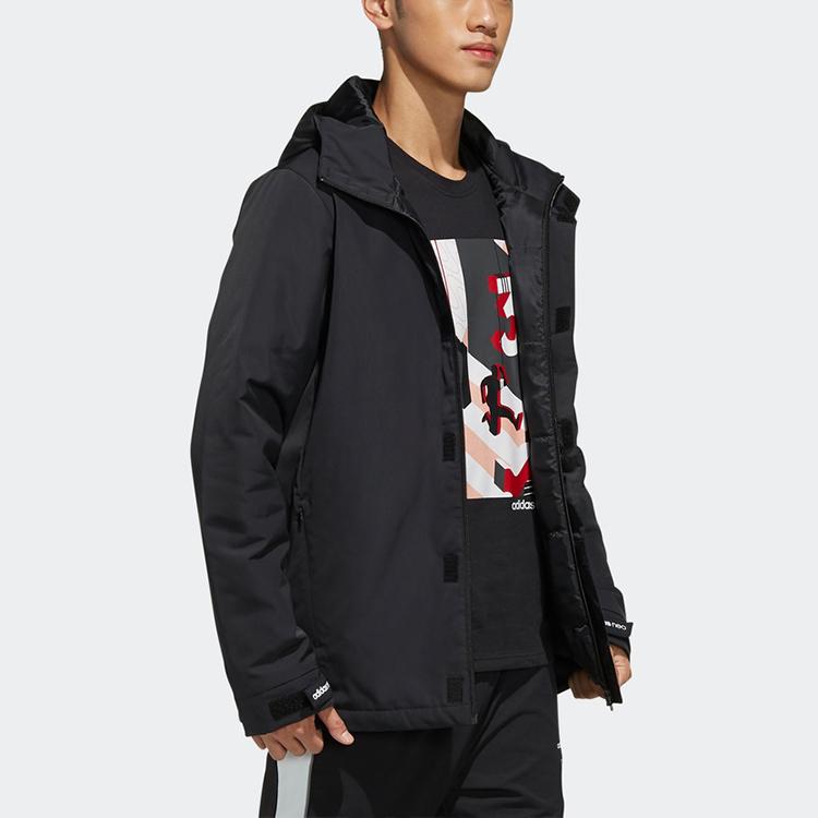 Adidas Neo M Cs Ftmpd Jacket Sports Hooded Cotton Coat Winter Men Jacket Black EI4427