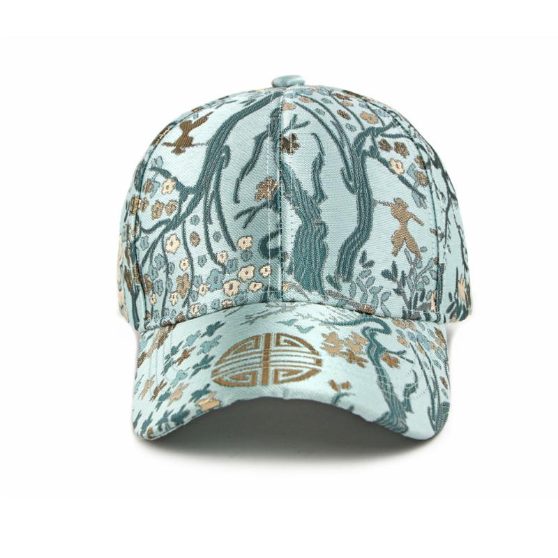 Cappellino da Baseball con Visiera Parasole e Ricami Autunno Inverno Stile Etnico da Donna