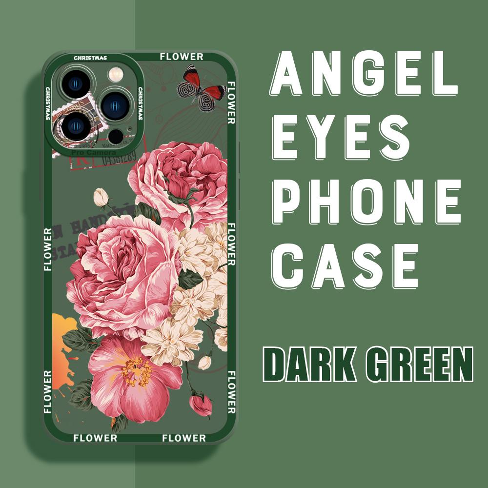 Husă de telefon cu cadru pătrat cu flori de lux pentru iPhone 13 Pro 12 mini 11 6 6s 7 8 Plus Samusng Vivo Husă moale TPU rezistentă la șocuri pentru telefon mobil.