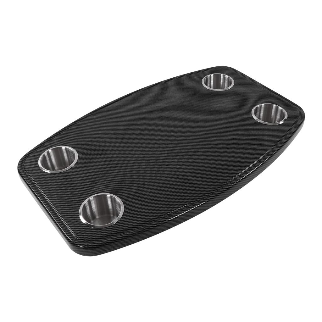 RV Removable Table Carbon Fibre Style 600x380x30mm with 4 Cup Holders for Yacht Caravan Camper