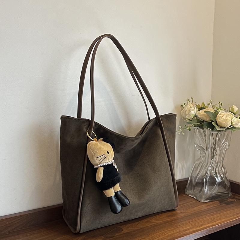 Retro Suede Versatile Shoulder Tote - High-End Fashionable Large Capacity Bag