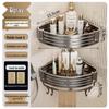 Gunmetal Punch-Free Space Aluminum Corner Bathroom Shelf