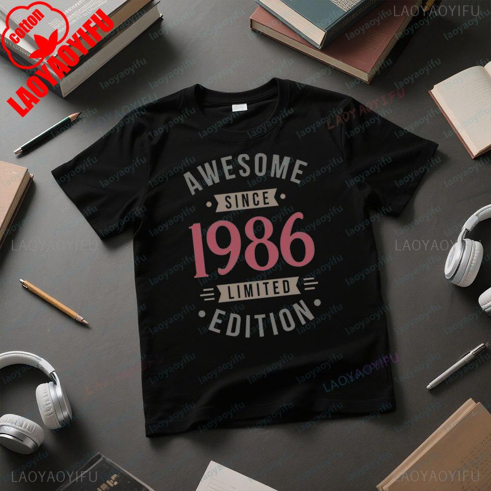 

AWESOME SINCE 1986 LIMITED EDITION Tshirt Born in 1986 Unisex Gifts Tee Tops Modern and Trendy Men Women Casual Streetwear 4XL
