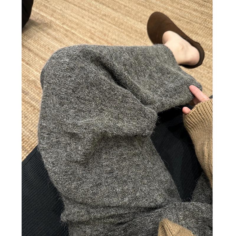 

Women s Thick Wool Wide-Leg Maternity Pants - Autumn/Winter Loose Fit XL