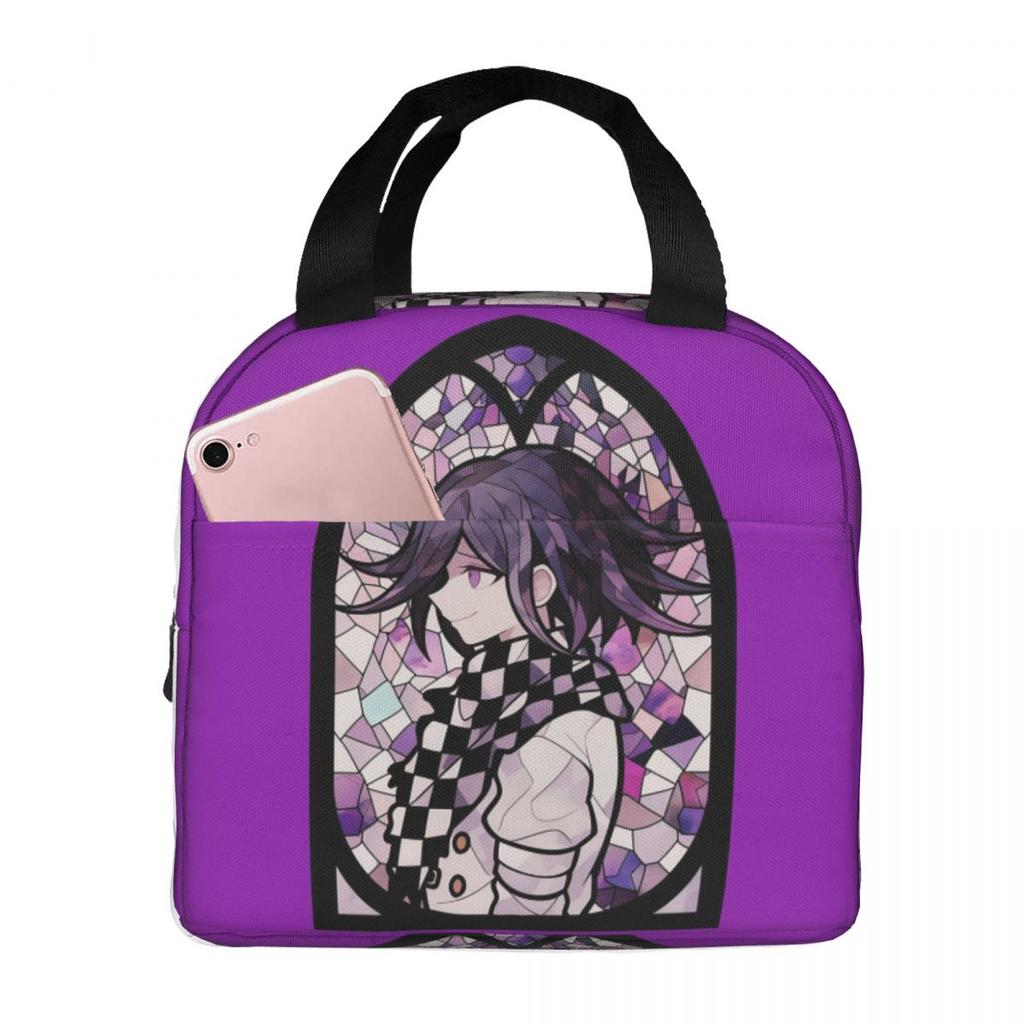 Anime Kokichi Ouma Danganronpa Game Insulated Lunch Bag for Women Children Leakproof Food Boxes Thermal Lunch Box Tote