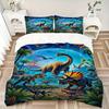 Dinosaur Kingdom Night Print 3Pcs Bedding Setduvet Cover With 2 Bedropillowcase Home Birthday Gift