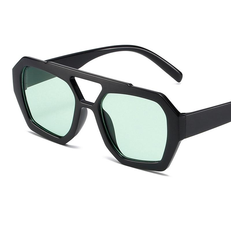 Fashion Double Bridge Sunglasses Women Men Trendy Polygonal Small Frame Sunshade Glasses Female Travel Beach Party Decor Eyewear