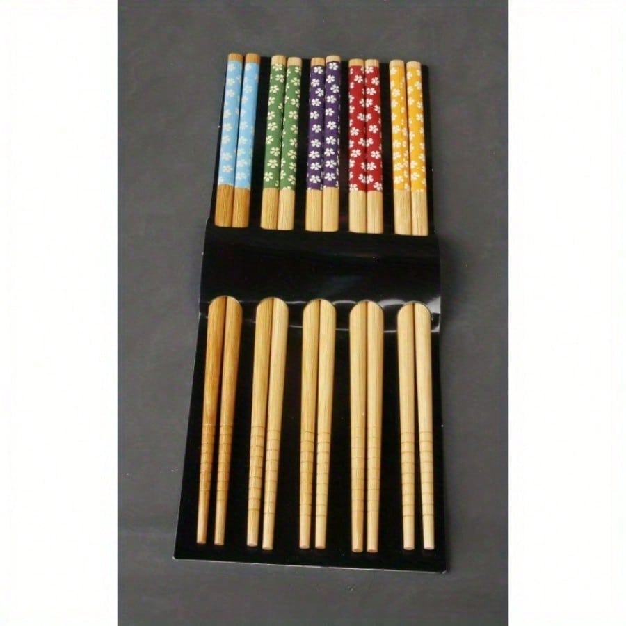 5 Paar wiederverwendbare Essstäbchen für Sushi, rutschfeste Essstäbchen für Lebensmittel, chinesische Essstäbchen, Geschirr, Geschenk, Küchenutensilien