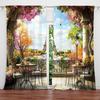 2 Stück Berühmter Eiffelturm Bedruckter Vorhang für Heimdekoration - Stangentaschen-Fensterbehandlung für Schlafzimmer, Büro, Küche, Wohnzimmer