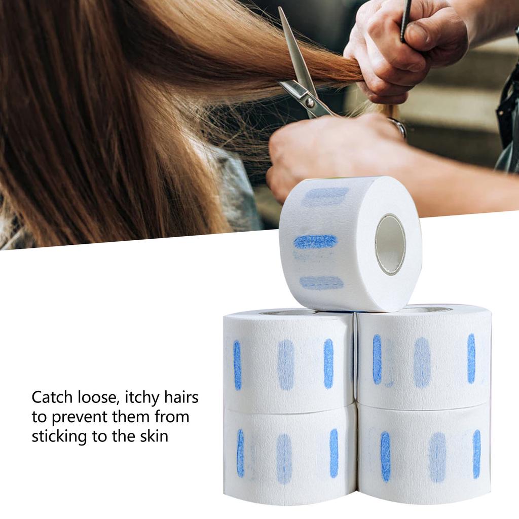 5 Rolls Neck Strips White Professional Stretchy Barber Neck Strips Paper Hairdressing Tool for Hair Cutting
