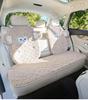 Universal Embroidered Lambswool Car Seat Cushion Set - Winter Warm 3-Piece Interior Decor.