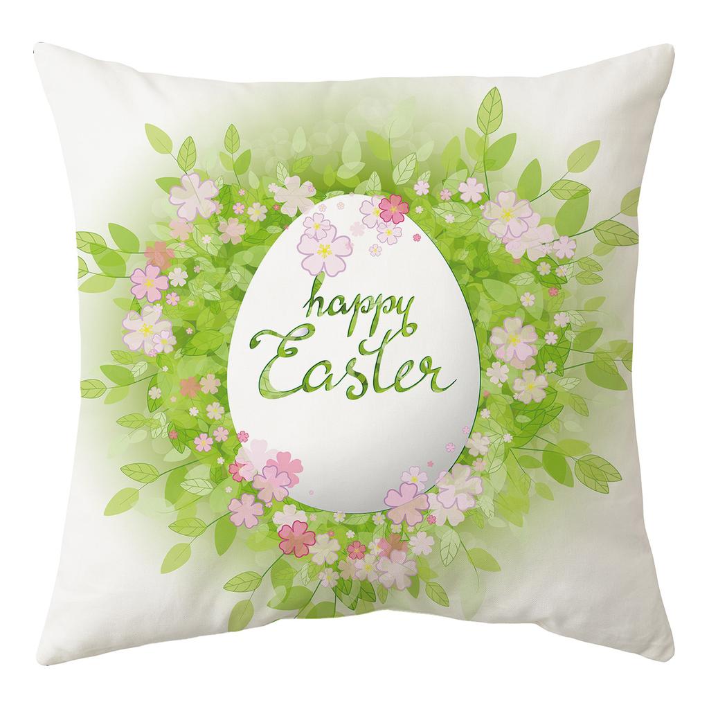 New Easter Pillowcase Square Peach Skin Printed Pillowcase Homewares