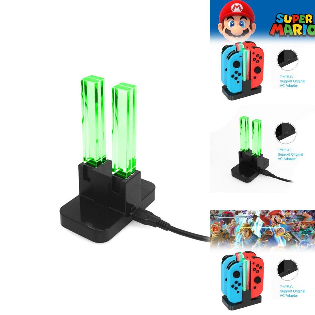 Colorful Switch Charging Dock For Joycon Controllers With Four Ports And Stylish Design