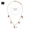 Sweet Fruit Summer Apple Strawberry Cherry Grape Peach Fun Collarbone Chain Personality Pendant Necklace