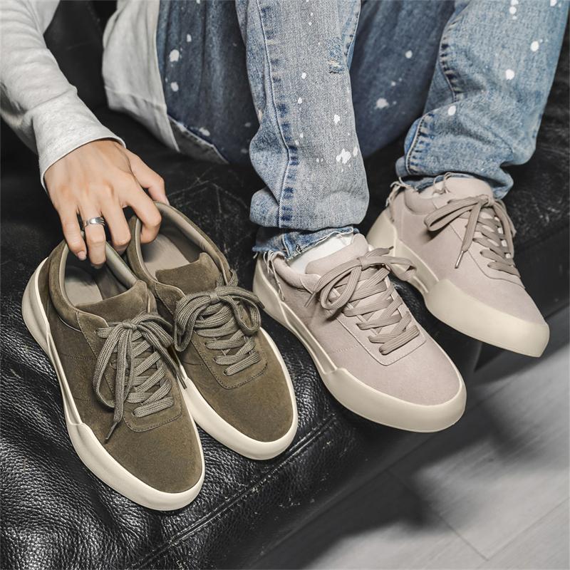 Low-top Sneakers Men's Lace-up Casual Shoes New Men's Breathable Soft-soled Anti-slip Comfortable Flat Board Shoes Minimalist