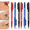 6 Pcs Skin Marking Pen Double Ended W/Fine Thick Tip Black/Blue/Red